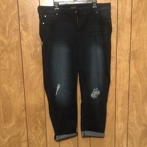 Celebrity Pink destructed girlfriend jeans